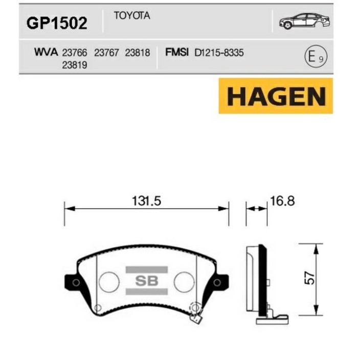 Колодки тормозные дисковые SANGSIN GP1502