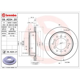 

Диск тормозной Brembo 09A33421