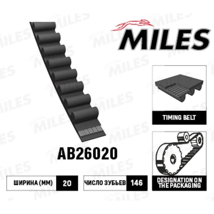 Ремень ГРМ MILES AB26020