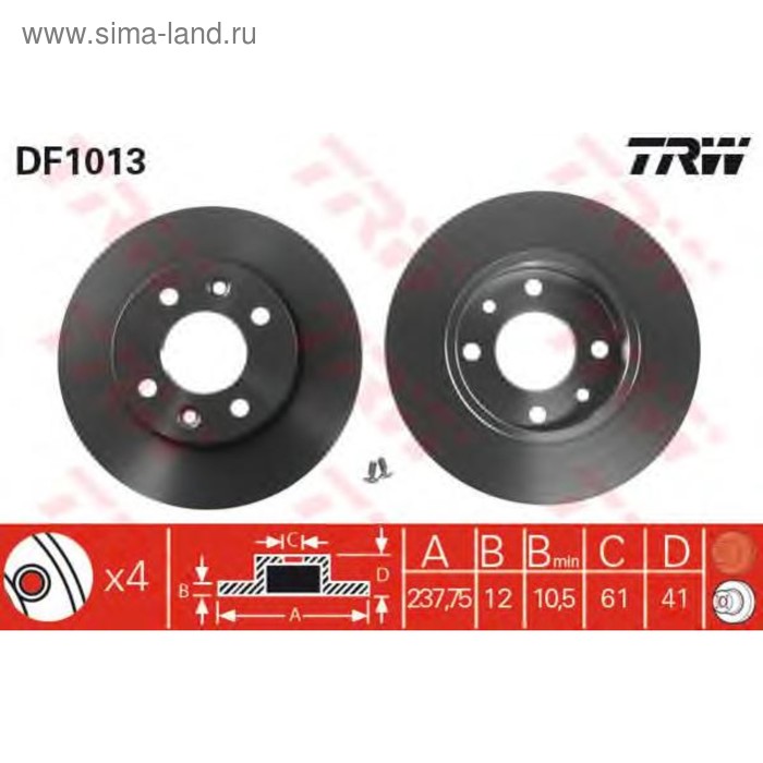 фото Диск тормозной trw df1013