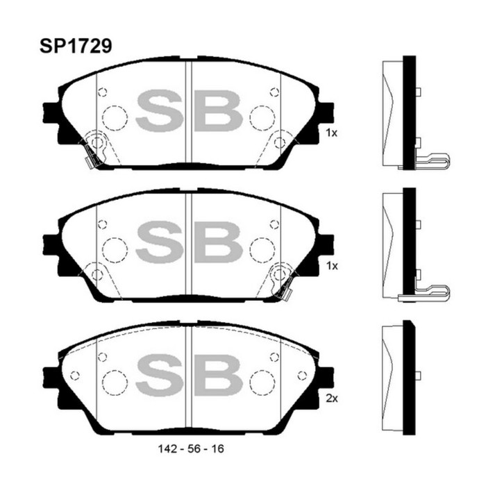 Колодки тормозные дисковые HI-Q SP1729