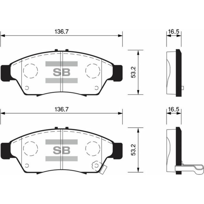Колодки тормозные дисковые HI-Q SP1541