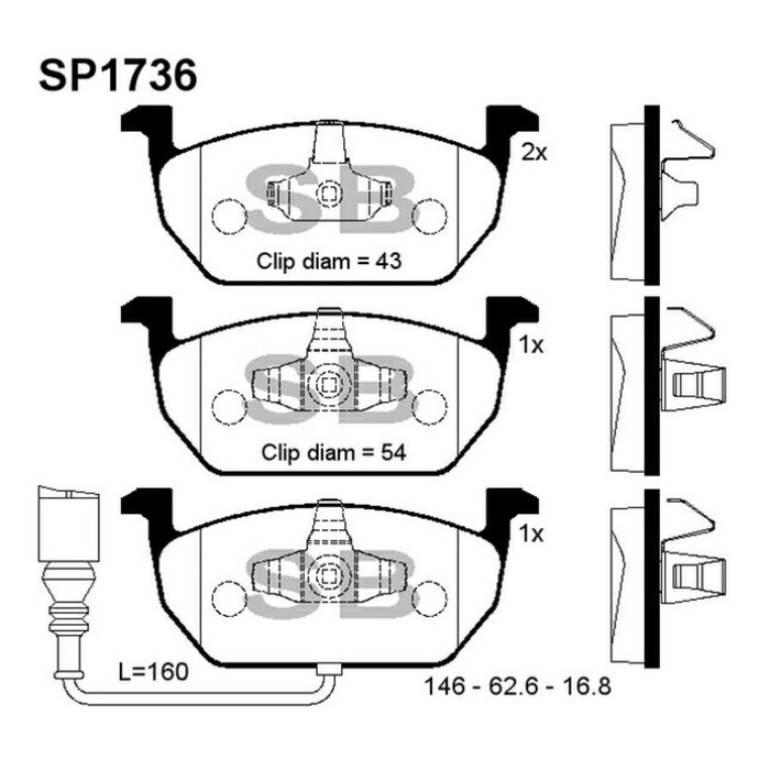 Колодки тормозные дисковые HI-Q SP1736