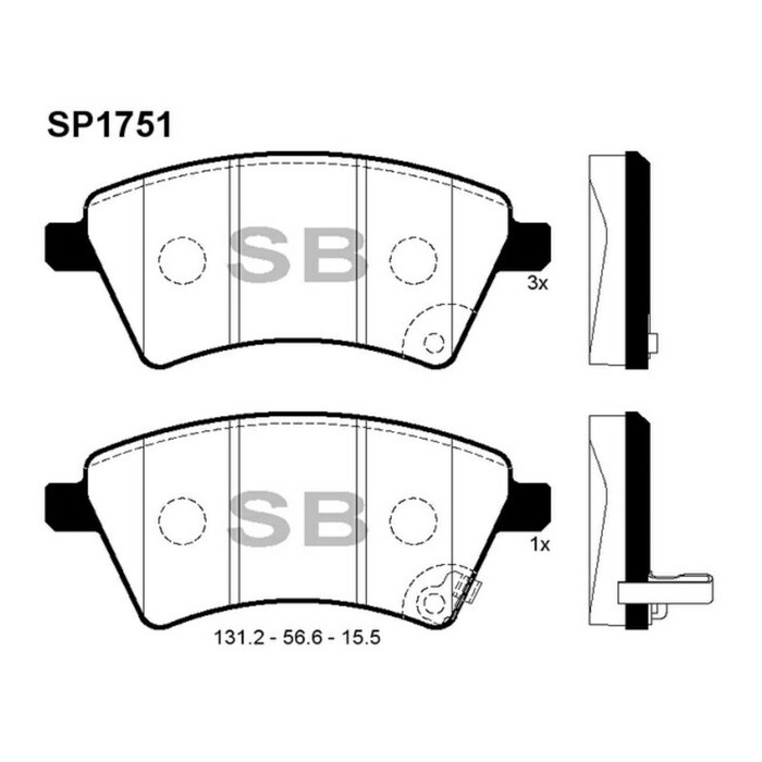 Колодки тормозные дисковые HI-Q SP1751