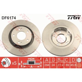 

Диск тормозной TRW DF6174
