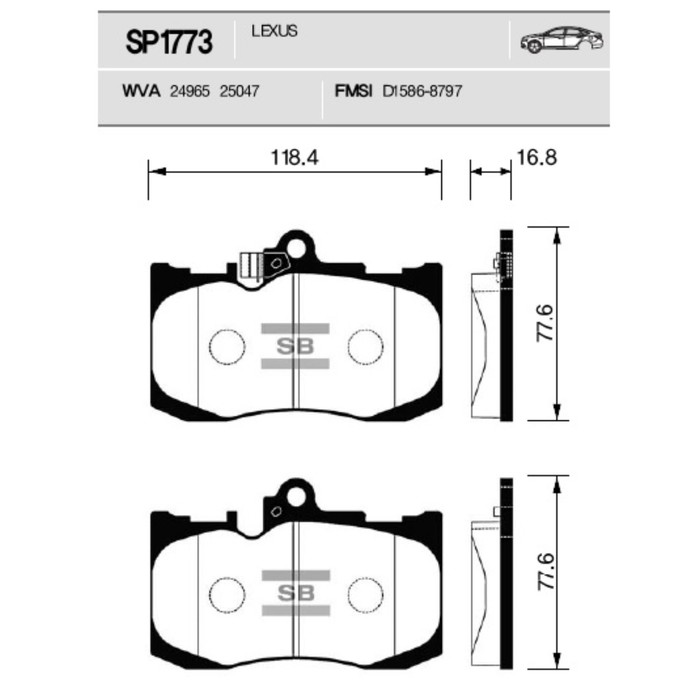 Колодки тормозные дисковые HI-Q SP1773