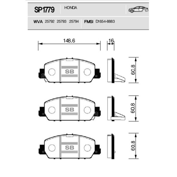 Колодки тормозные дисковые HI-Q SP1779