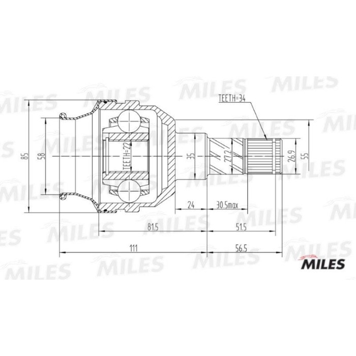 Шрус внутренний MILES GA10015
