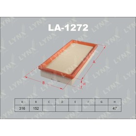 

Фильтр воздушный LYNXauto LA1272