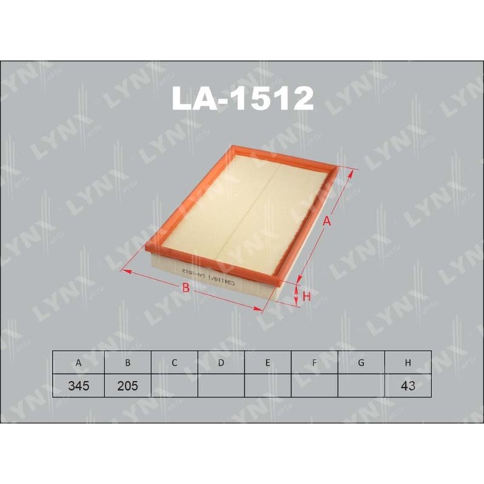 Фильтр воздушный LYNXauto LA1512