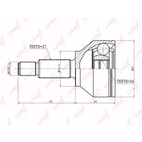 

LYNXauto CO2805 ШРУС наружный | перед прав/лев |