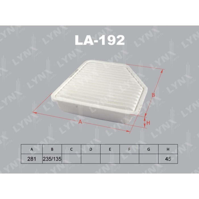 Фильтр воздушный LYNXauto LA192