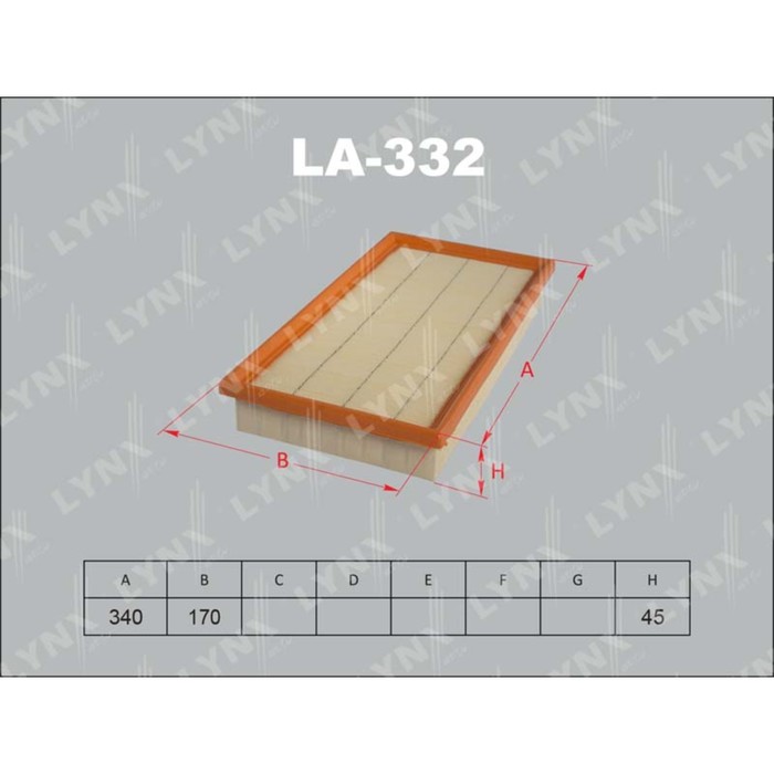 Фильтр воздушный LYNXauto LA332