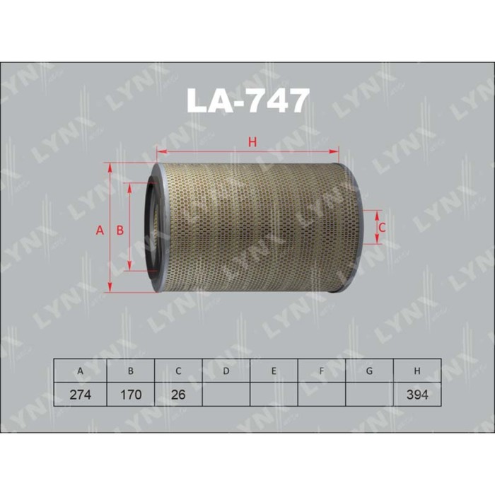 Фильтр воздушный LYNXauto LA747