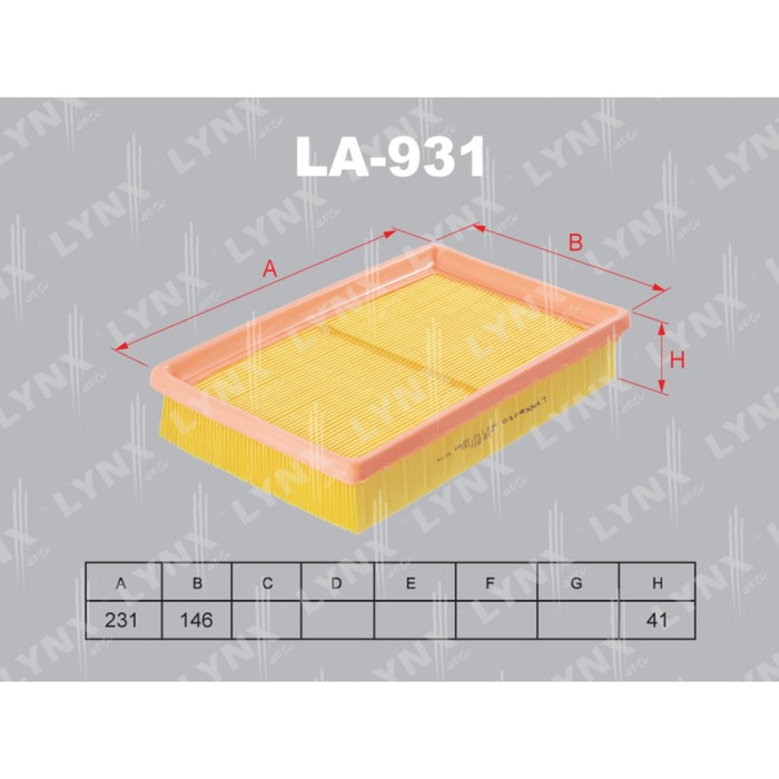 Фильтр воздушный LYNXauto LA931