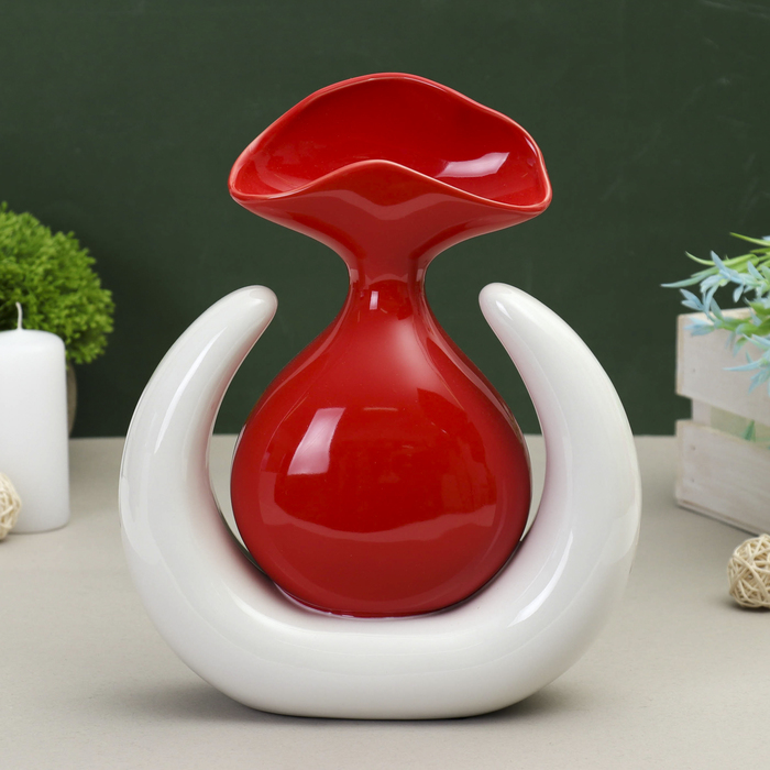 Ваза "Лилия" красно-чёрная