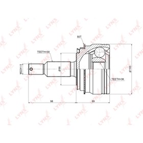 

LYNXauto CO5529A ШРУС наружный | перед прав/лев |