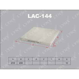 

Фильтр салонный LYNXauto LAC144