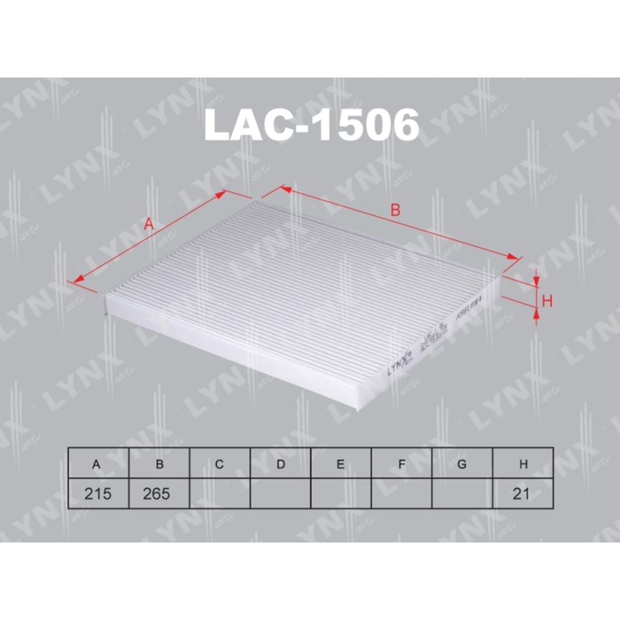 Фильтр салонный LYNXauto LAC1506