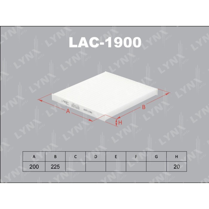 Фильтр салонный LYNXauto LAC1900