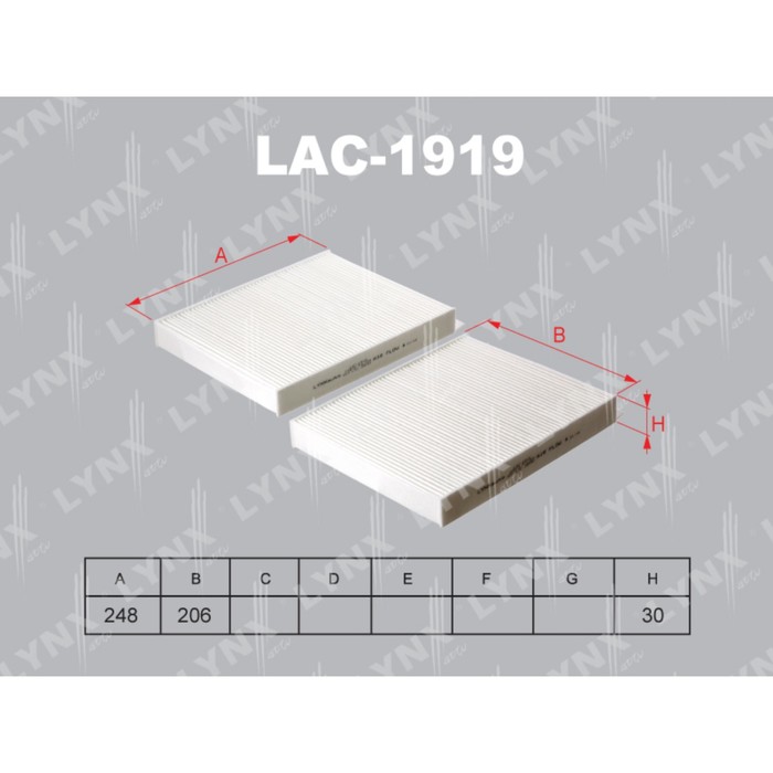 Фильтр салонный LYNXauto LAC1919