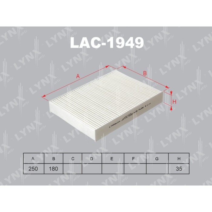 Фильтр салонный LYNXauto LAC1949