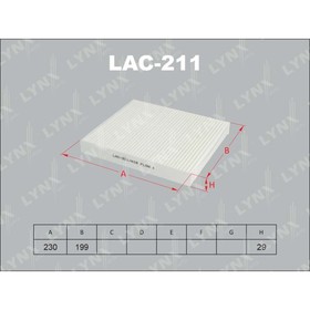

Фильтр салонный LYNXauto LAC211