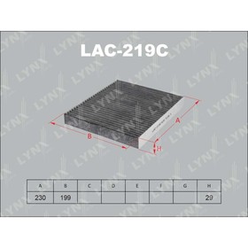 

Фильтр салонный LYNXauto LAC219C