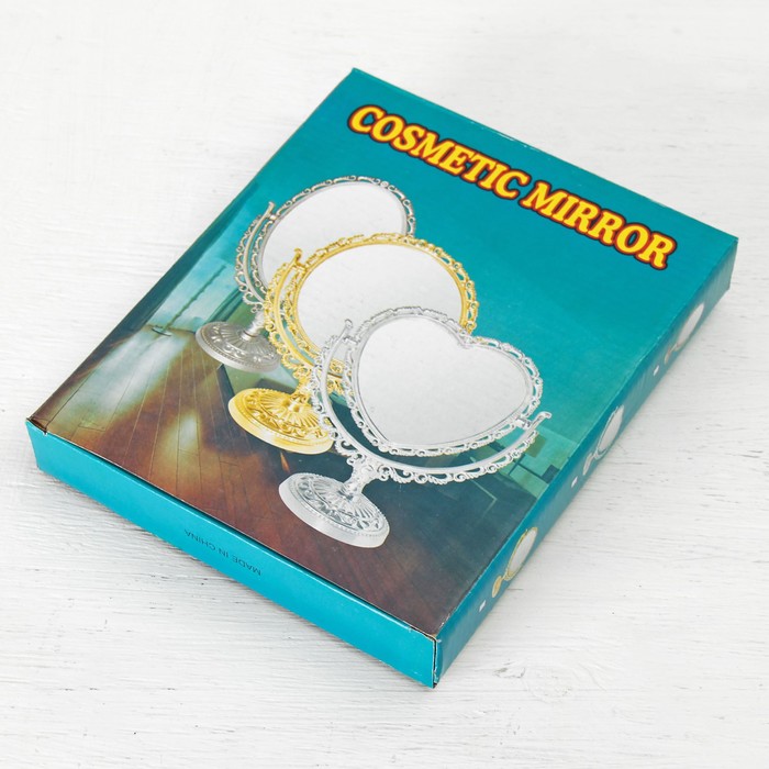 Зеркало на ножке «Ажур», овальное, двустороннее, с двукратным увеличением, цвет золотистый