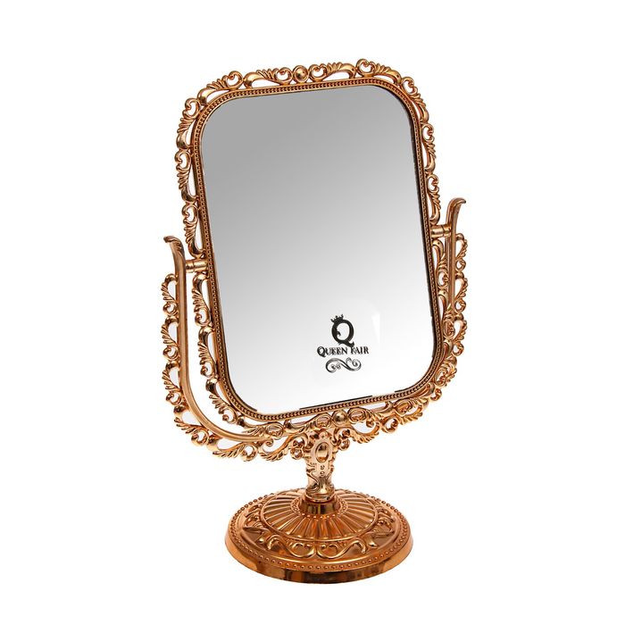 Зеркало на ножке «Ажур», прямоугольное, двустороннее, с двукратным увеличением, цвет бронзовый