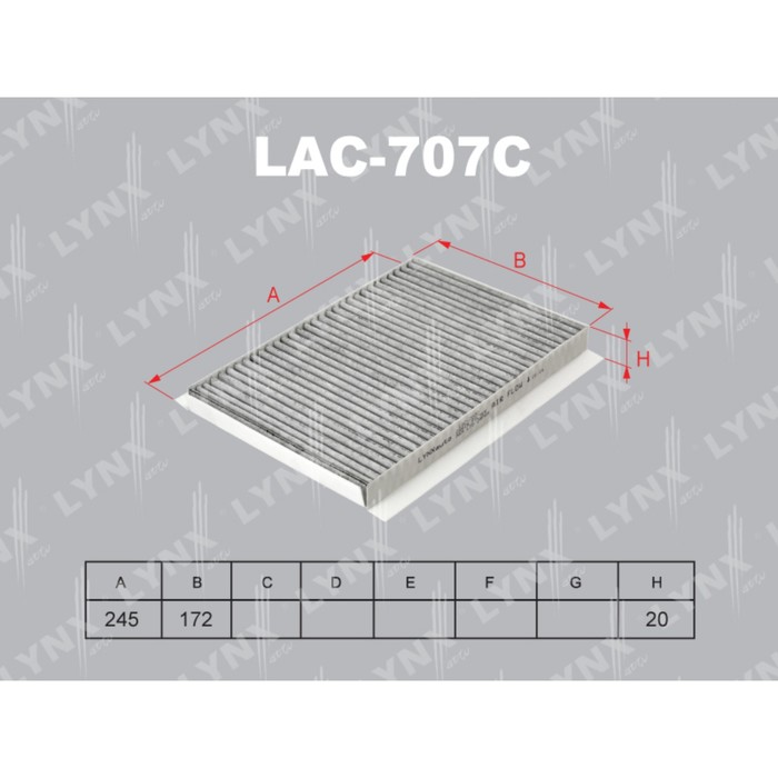 Фильтр салонный LYNXauto LAC707C