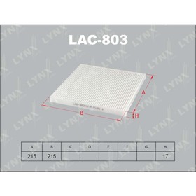 

Фильтр салонный LYNXauto LAC803