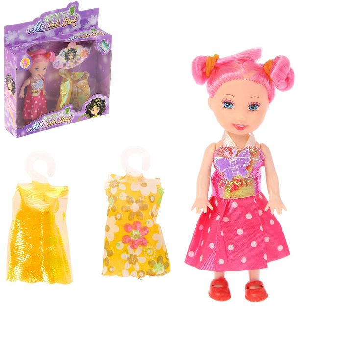 Кукла малышка с 2 платьями, МИКС