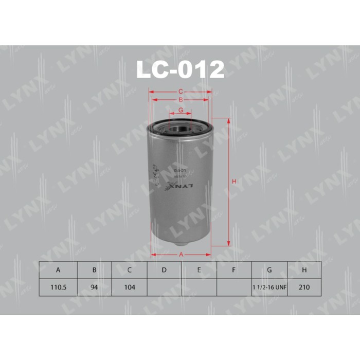 Фильтр масляный LYNXauto LC012