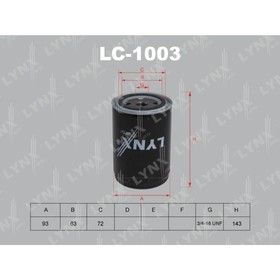 

Фильтр масляный LYNXauto LC1003