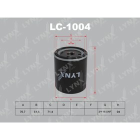 

Фильтр масляный LYNXauto LC1004