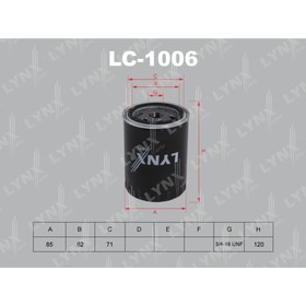 

Фильтр масляный LYNXauto LC1006