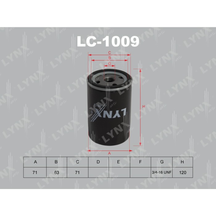 Фильтр масляный LYNXauto LC1009