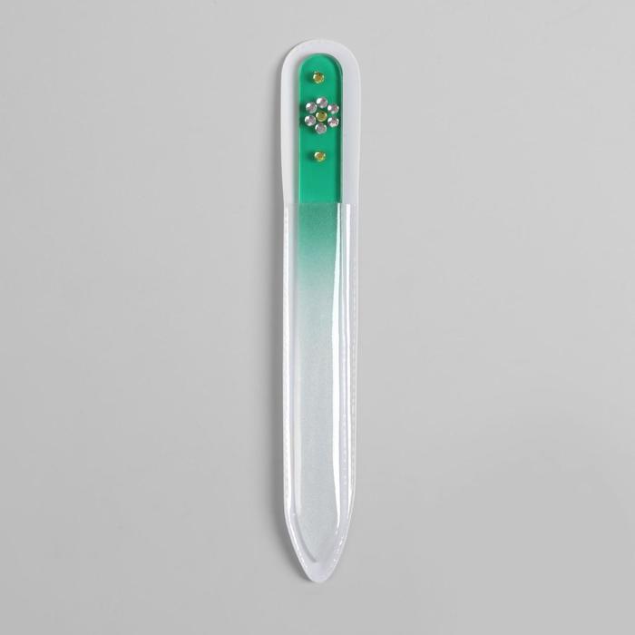 Пилка стеклянная для ногтей "Цветок. Радуга", 14(±1)см, цвет МИКС