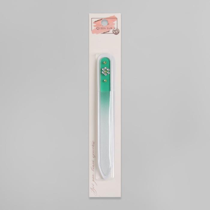 Пилка стеклянная для ногтей "Цветок. Радуга", 14(±1)см, цвет МИКС