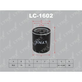 

Фильтр масляный LYNXauto LC1602