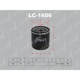 

Фильтр масляный LYNXauto LC1606