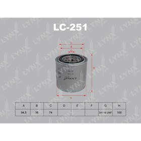 

Фильтр масляный LYNXauto LC251