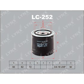 

Фильтр масляный LYNXauto LC252