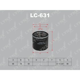 

Фильтр масляный LYNXauto LC631