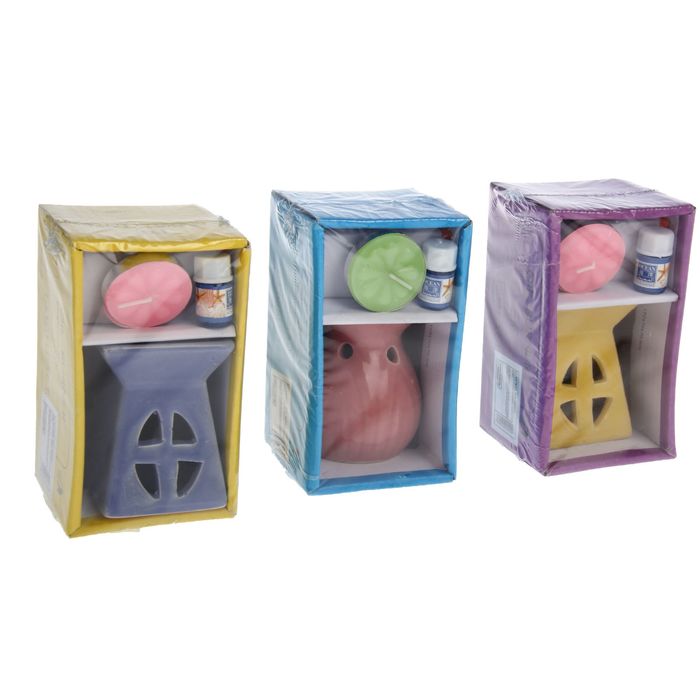 Набор 3 в 1 (свеча, аромалампа, аромамасло "Океан")