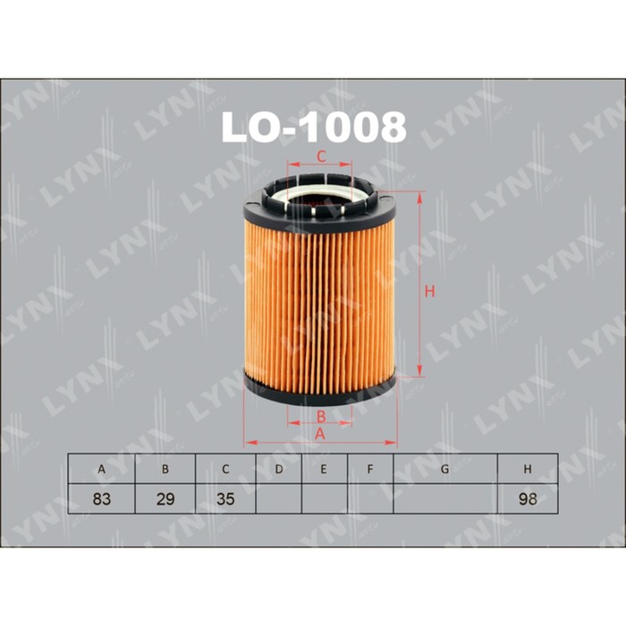 Фильтр масляный LYNXauto LO1008