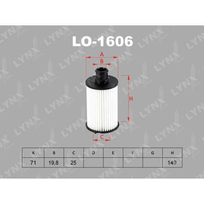 Фильтр масляный LYNXauto LO1606
