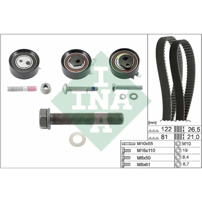 Ремень ГРМ, комплект INA 530048410