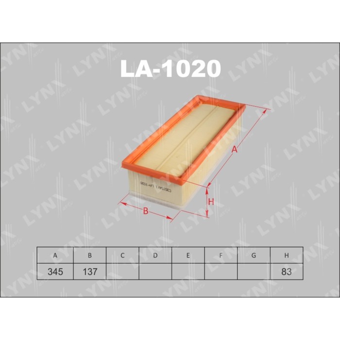 Фильтр воздушный LYNXauto LA1020